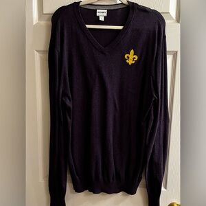 OLD NAVY~PURPLE~FLEUR DE LIS~MEN’S SWEATER~LG